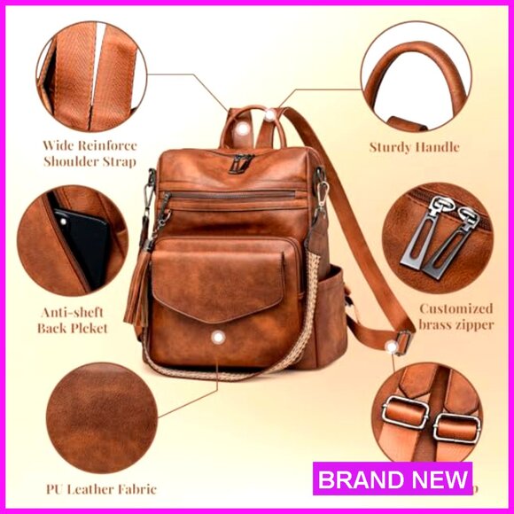 3 way leather backpack purse Handmade Top-Grain 3-Way Bag Fanny Pack DHM bags Whether heading to the office Leather Three Way Backpack (#1516-02)